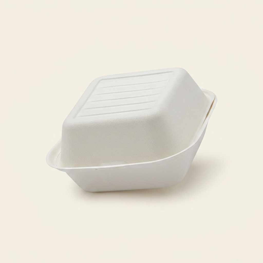 6x6 Bagasse Clamshell